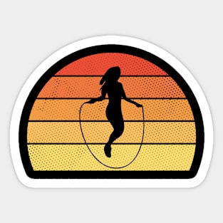 Retro Sunset Design for Rope Jumper Women Sticker